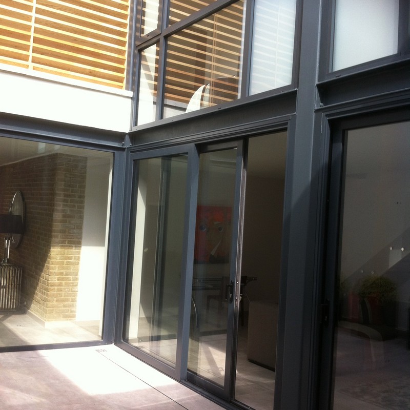 Anthracite aluminium sliding patio doors fitted in Barnet