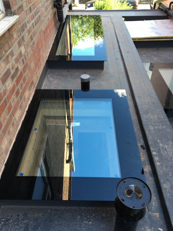 Multiple flat roof skylights on extension in Barnet